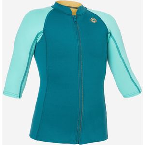 Uv-werende top met korte mouwen voor snorkelen kinderen neopreen 1.5mm turquoise