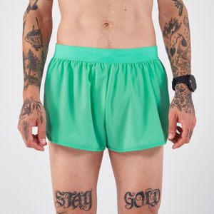 Hardloopshort voor heren run 500 comfort split mintgroen