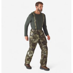 Warme waterdichte geluidloze broek met bretels 900 camouflage treemetic
