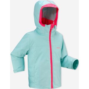 Warme en waterdichte ski-jas voor kinderen 500 pull'n fit turquoise