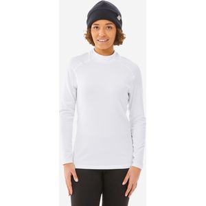 Warm en ademend thermoshirt bl 500 voor skiën dames wit.