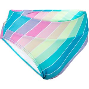 Bikinibroekje voor meisjes 500 bao rainbow stripes turquoise