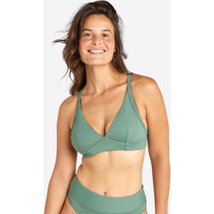 Bikinitop bea dames gestructureerde stof kaki