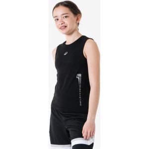 Mouwloos basketbal-ondershirt voor kinderen zwart