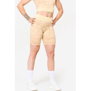 Fitness short camouflagemotief beige