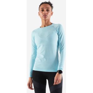 Ademend hardloopshirt voor dames skincare light lange mouwen lichtblauw