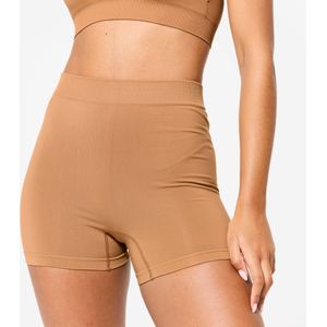 Short met hoge taille voor sport dames karamel