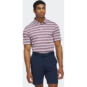 Golfpolo gestreept heren wit/bordeaux