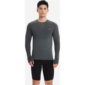 Hardloopshirt run 500 lange mouwen heren licht kaki