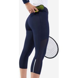 Tennislegging met zakken 3/4 dry 900 marineblauw