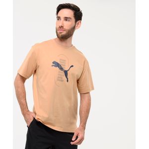 Heren-t-shirt katoen bruin