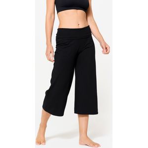 Yoga kuitbroek met hoge taille voor dames diepzwart