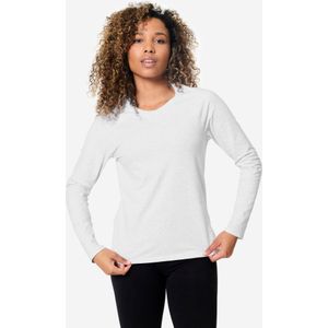 Shirt met lange mouwen in katoen voor dames lichtgrijs