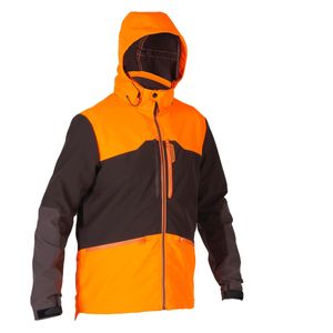 Softshell jas voor de jacht fluo bruin 500