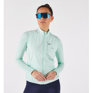 Hardloopjack run 500 wind mouwloos dames lichtgroen