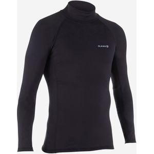 Rashguard met fleece voor surfen heren 900 lange mouwen zwart