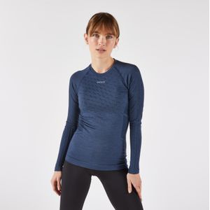 Hardloopshirt run 900 dames merino lange mouwen donkerblauw