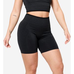 Short voor krachttraining dames naadloos zwart
