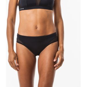 Surfbikinibroekje voor dames savana met opengewerkte details en aantrekkoordje zwart