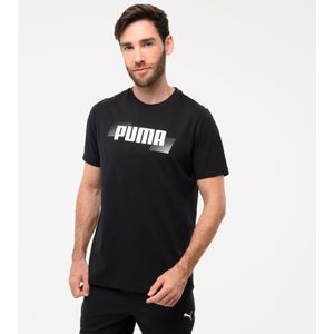 Heren-t-shirt katoen zwart