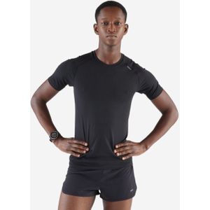 Hardloop-t-shirt run 500 comfort slim heren zwart