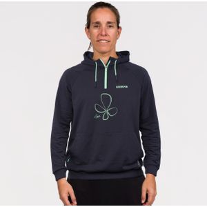Technische padel hoodie voor dames pro lucia sainz zwart groen