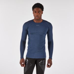 Hardloopshirt run 900 heren merino lange mouwen blauw