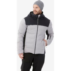 Warme ski-jas heren 900 warm grijs en zwart