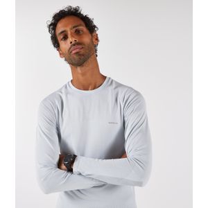 Hardloopshirt run 500 lange mouwen heren lichtgrijs