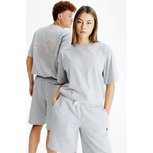 T-shirt met print gemêleerd grijs