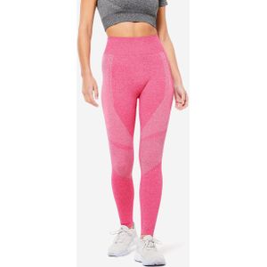 Naadloze fitnesslegging met hoge taille en smartphonezakje roze