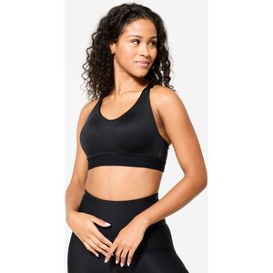 Verstelbare sportbeha met pads voor dames veel ondersteuning zwart