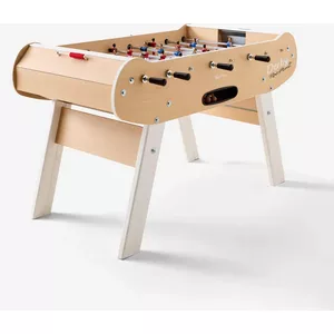 COSTWAY Mini Houten Tafelvoetbaltafel 69x60x24 cm – Inclusief 18 Voetbalspel Figuren en 2 Voetballen – Compacte Kicktafel voor Kinderen en Volwassenen – Stabiel en Gemakkelijk te Monteren