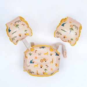Meegroeiende zwemhulp tiswim voor kinderen beige met savanneprint