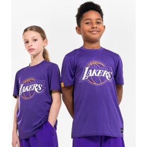 Basketbal-t-shirt voor kinderen ts 900 nba lakers paars