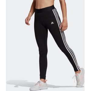 Legging voor fitness 3 strepen zwart