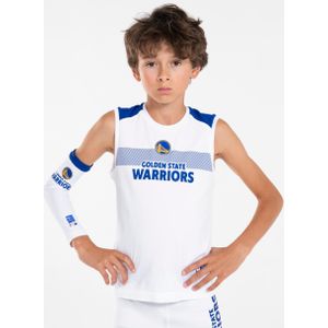 Mouwloos ondershirt voor basketbal kinderen nba golden state warriors 500 wit