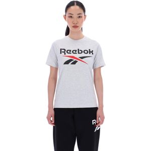 Reebok - T-shirt - Grijs - Katoen - Dames