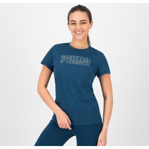 Fitness t-shirt dames katoen blauw