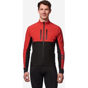 Winter fietsjas endurance voor heren zwart rood