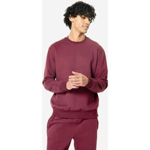 Warme molton sweater voor heren bordeaux