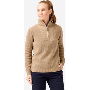 Golftrui mw500 met rits voor dames beige