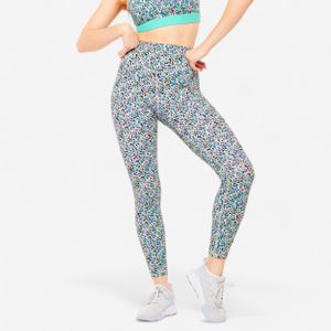 Legging voor cardiofitness dames hoge taille print