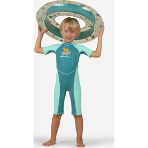 Wetsuit kloupi uv-werend peuters kloupi groen met savanneprint