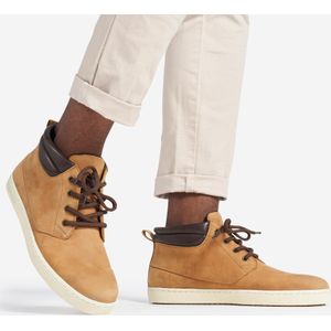 Waterdichte leren zeilschoenen voor heren 500 oker