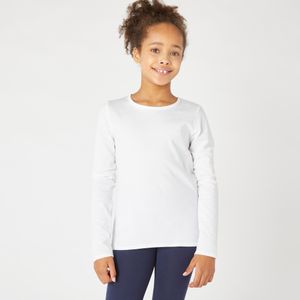 Basic wit shirt met lange mouwen voor kinderen