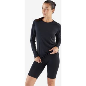 Hardloopshirt voor dames sun protect lange mouwen zwart