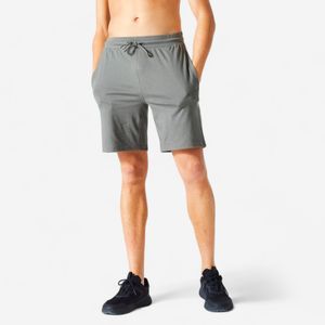 Fitnessshort voor heren 500 essentials kakigrijs