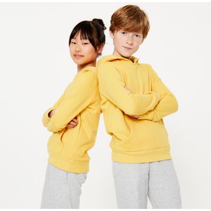 Katoenen hoodie kinderen mosterdgeel