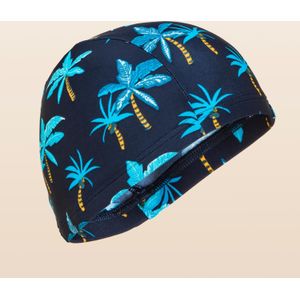 Badmuts textiel maat s palm marineblauw